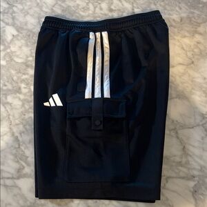 Adidas men’s black/white tiro cargo shorts, size small